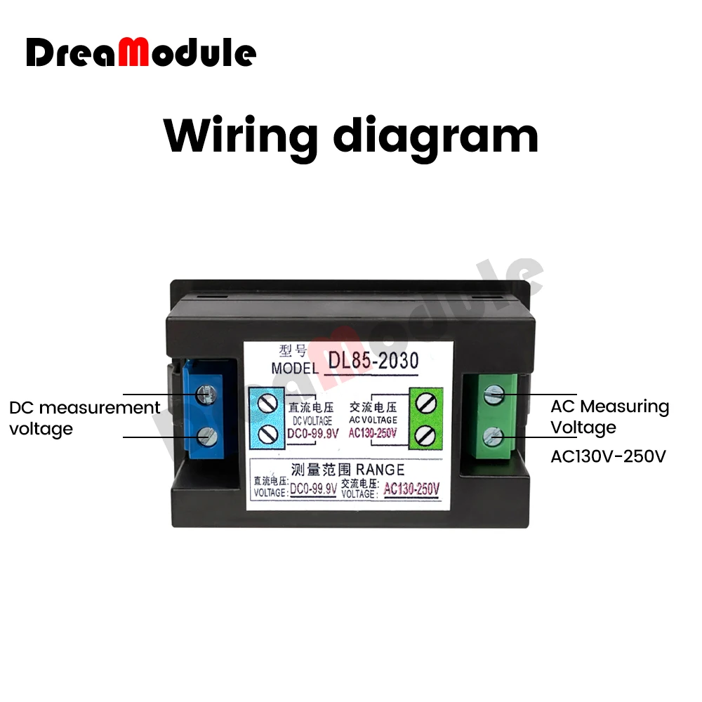 Imagem -05 - Voltímetro Digital Dl852030 ch ac 80150v dc 0-99.9v Adequado para Comutação Power Inverter Distribuição Automação Etc ac dc