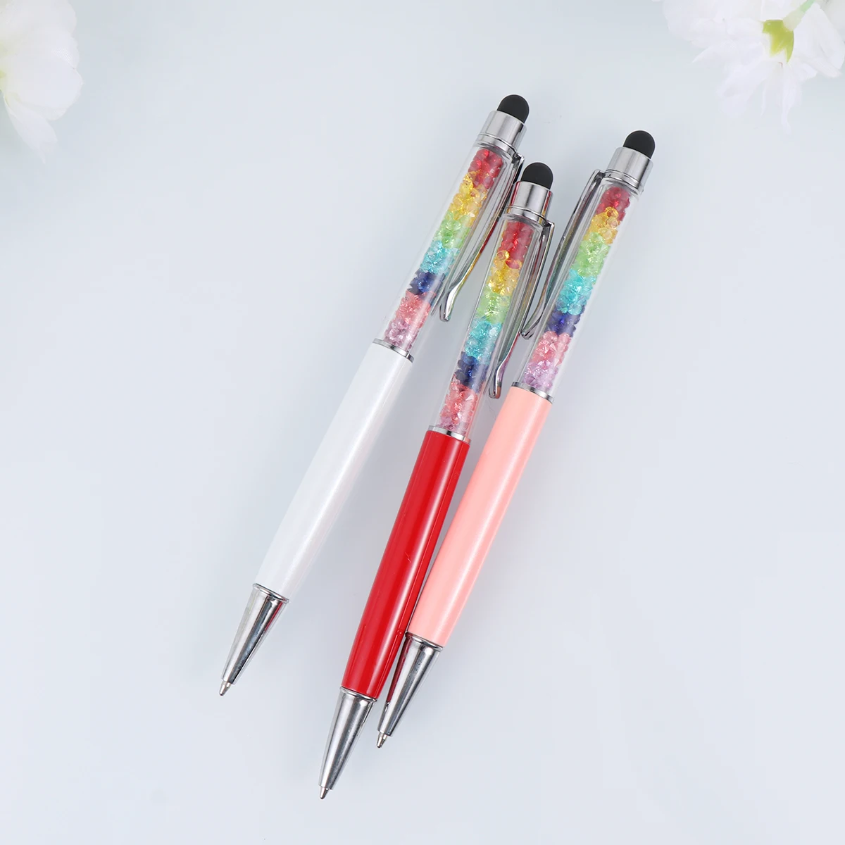

3 Pcs Touchscreen Pen Capacitive Pens Crystal Ball Dual Purpose Stylus Writing Tools