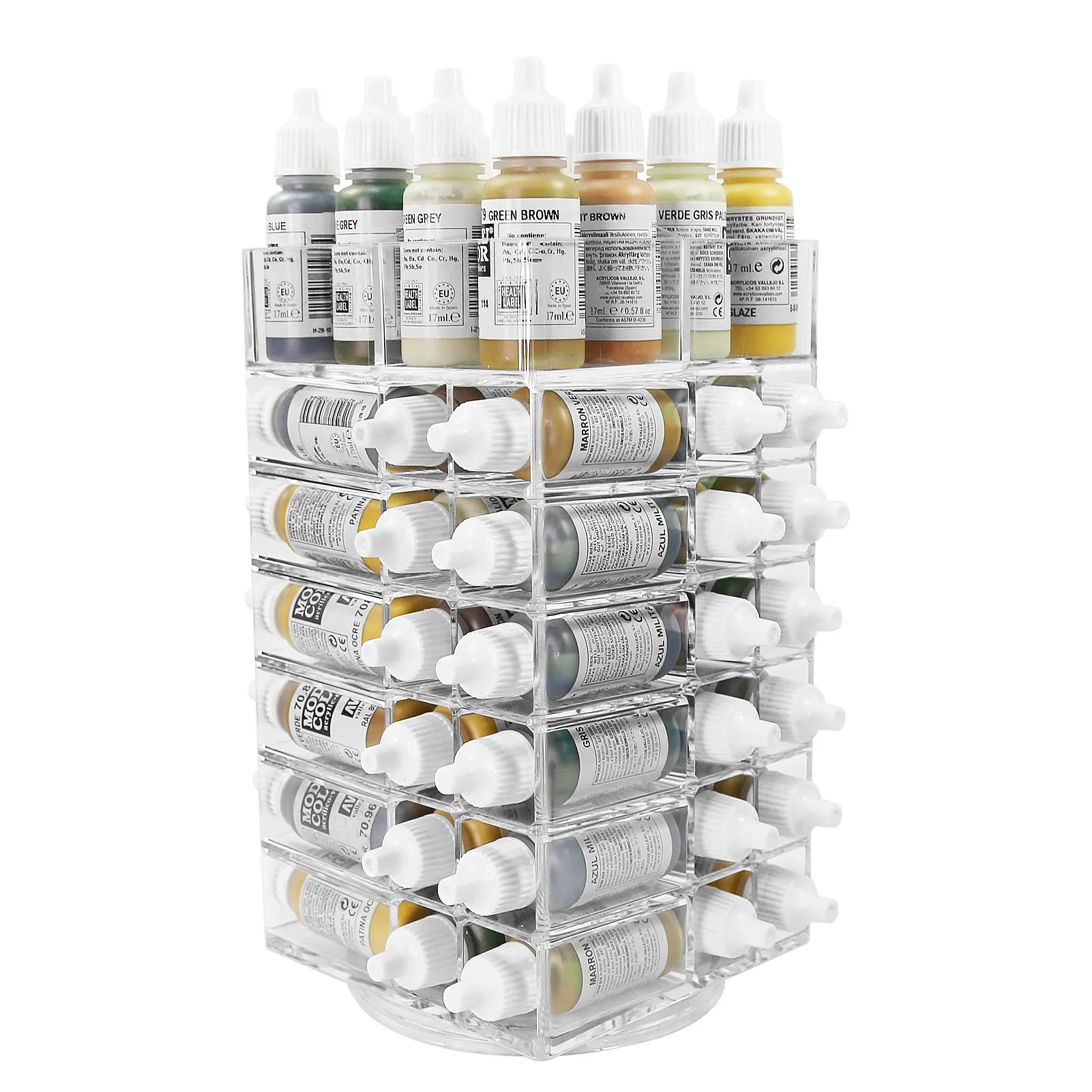 Evemodel 1pc Acrylic Model Paint Organizer Pigment Bottle Spinning Rack Stand Rotatable Holder Pigments Shelf SN02