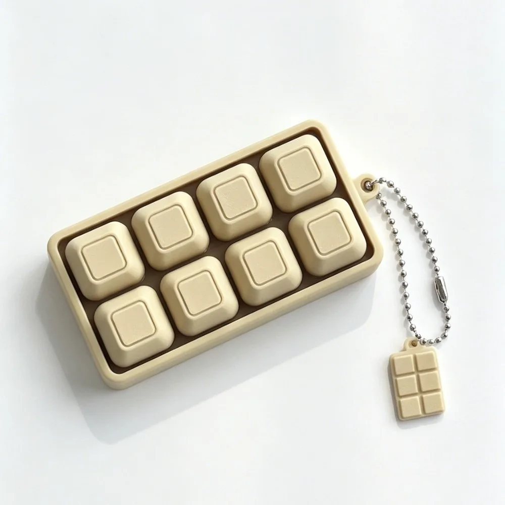Finger Button Keycap Fidget Keychain Key Cap Clicker 3D Printed Fidget Button Keycap Keychain 8 Keys Click Keyboard Keychain