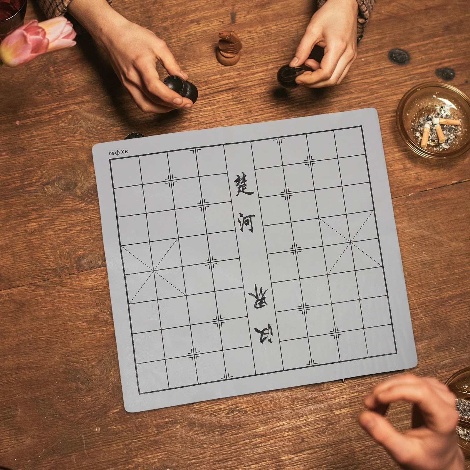 

Шахматная доска из искусственной кожи, складная двусторонняя китайская шахматная доска, портативный игровой аксессуар, шахматная доска из искусственной кожи, складная шахматная доска