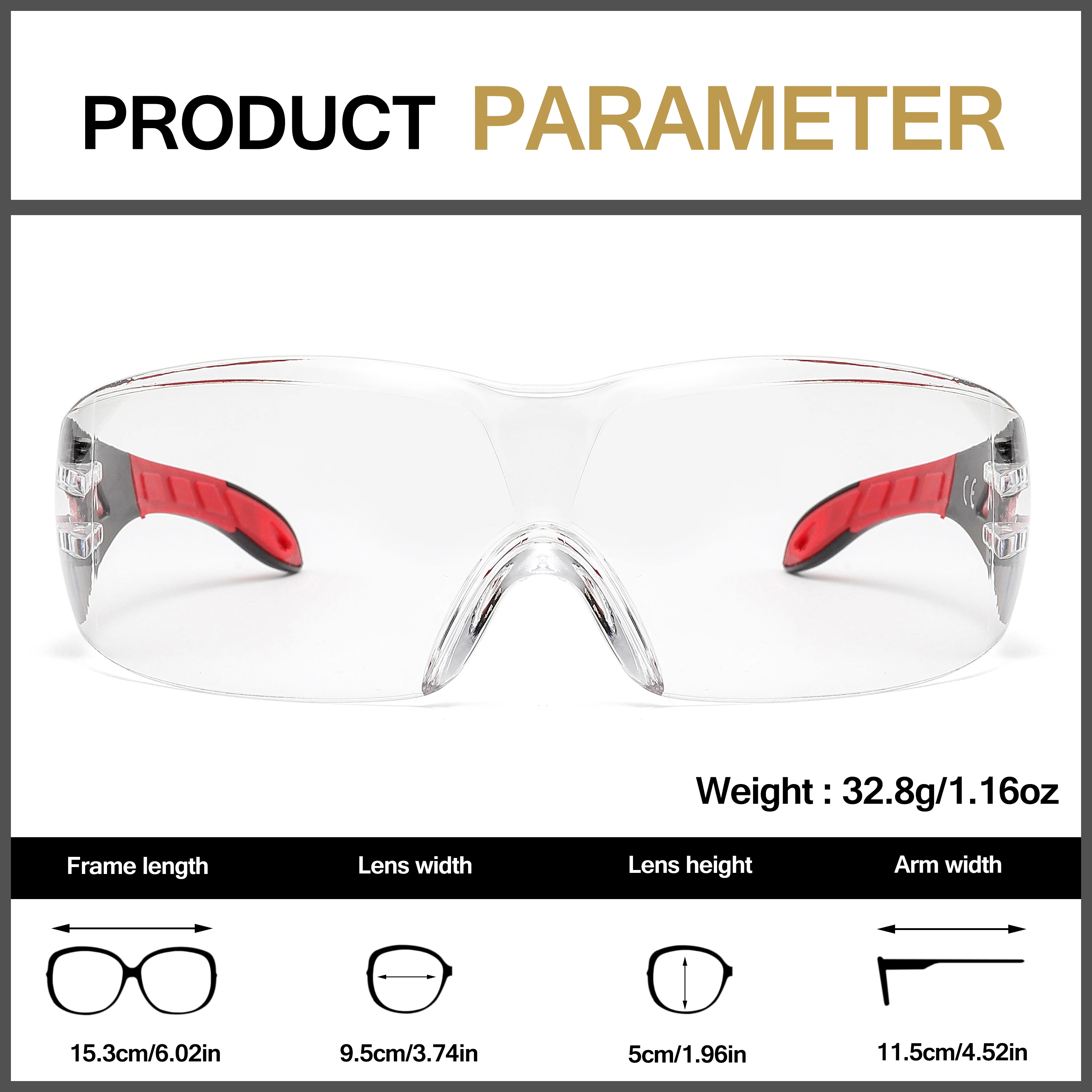 2/10 PCS Protective Safety Glasses Anti Dust Anti Fog Scratch Resistant Industrial Eyewear For Construction Manufacturing