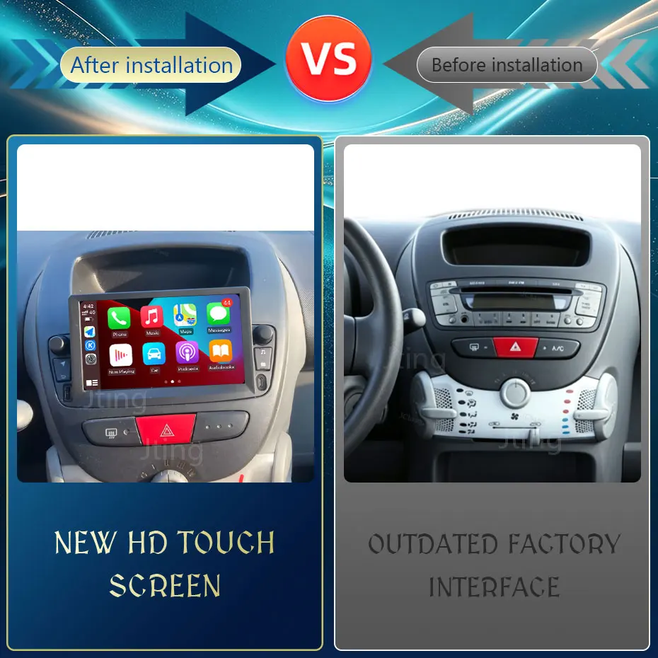 For Peugeot 107 Toyota Aygo Citroen C1 2005 - 2014 Android Auto Car Radio Mutimedia Player GPS Navigation Bluetooth 4G DSP WFi