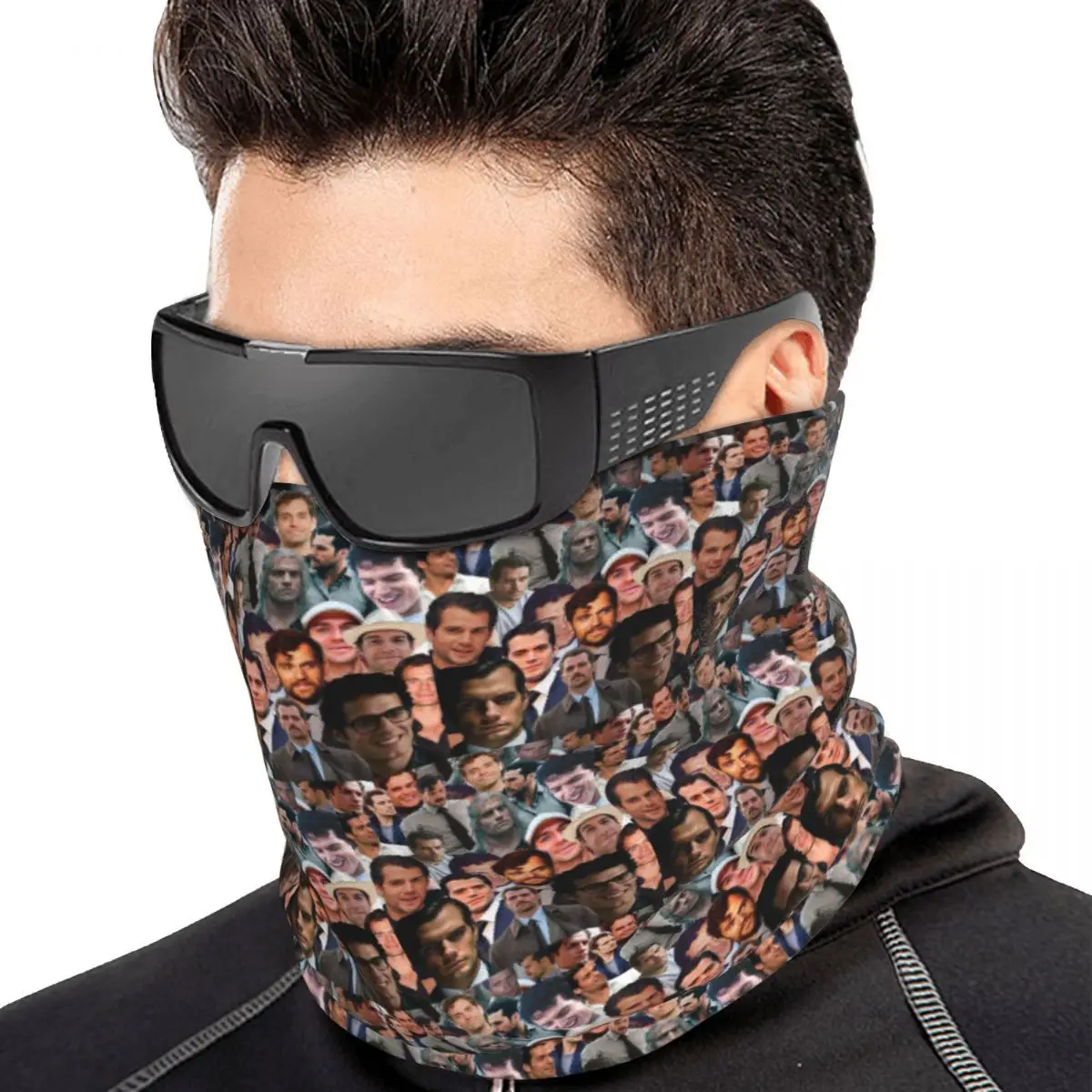 Henry Cavill Photo Collage 1 Bandana Neck Cover Printed Wrap Scarf Multifunction Face Mask Unisex Adult All Season