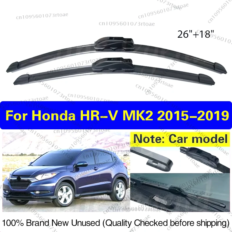 

Car Wiper For Honda HR-V HRV MK2 2015 2016 2017 2018 2019 Front Wiper Blades Brushes Cutter U J Hook 26"+18" Car Accessories