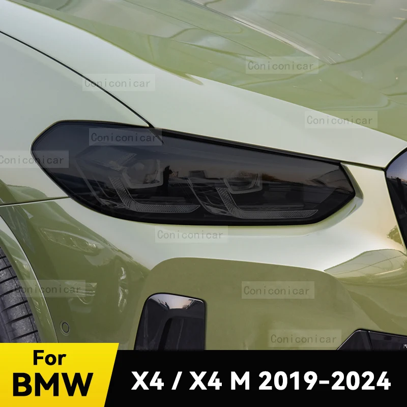 

For BMW X4 X4M F98 G02 2019-2024 Car Headlight Protective Cover Film Front Light TPU Headlamp Tint Sticker Accessories