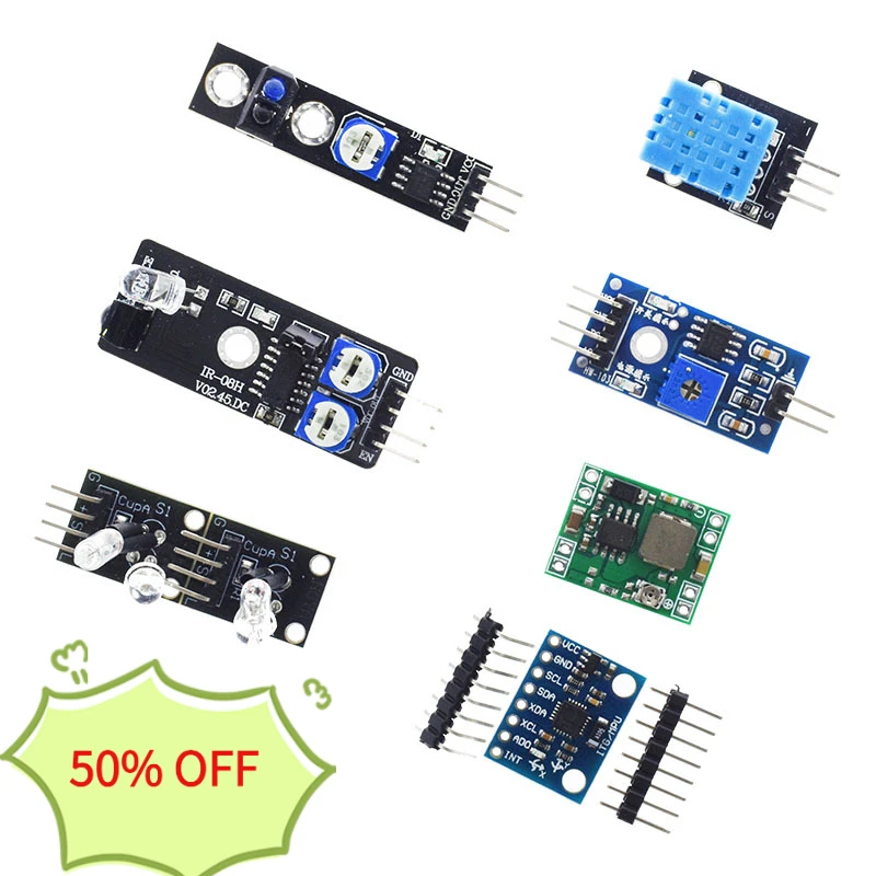 Robot Programming Sensor Kit 45 Types (37+8) Modules Fit for Arduino/Raspberry Pi Electronic Learning Kit
