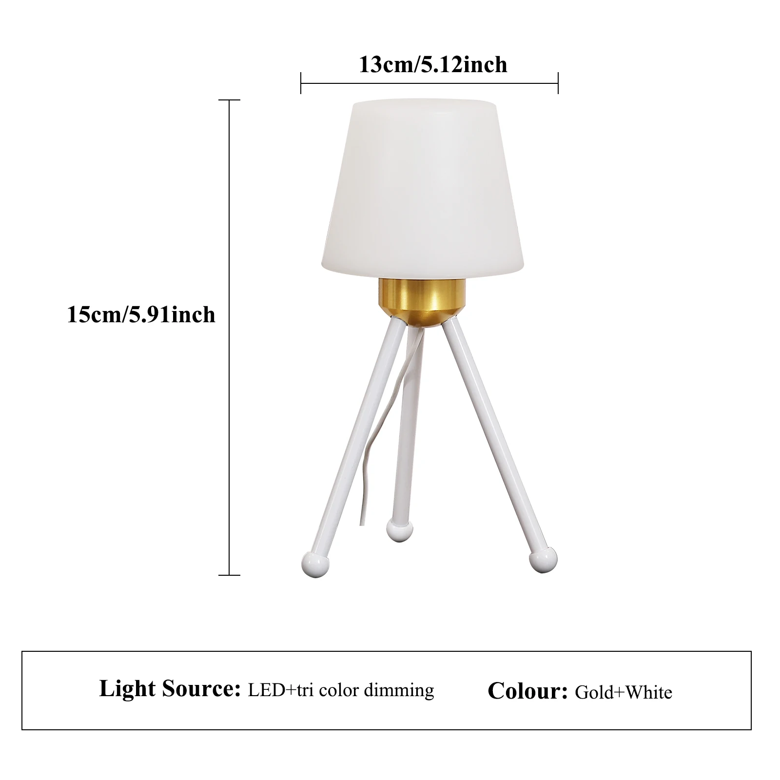 1 triangular wrought iron table lamp, 6W bedside night light with adjustable brightness, suitable for bedrooms and study rooms