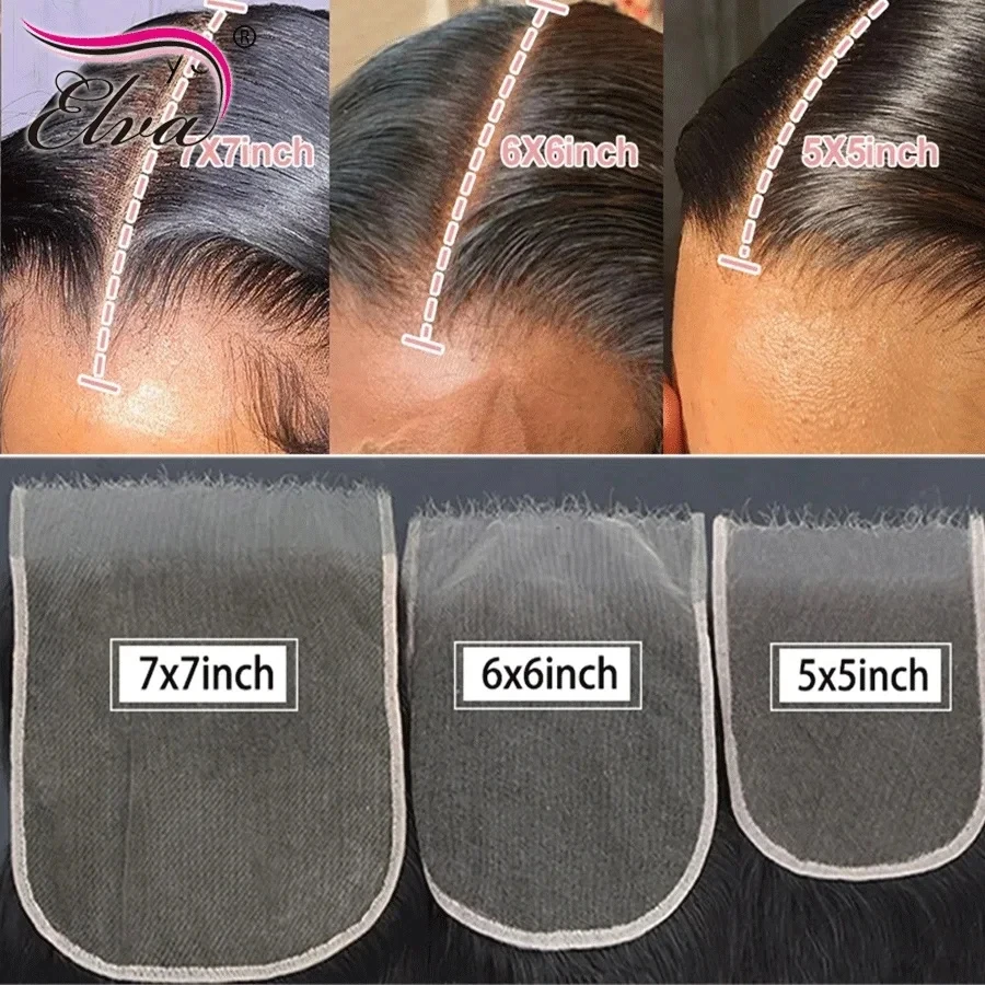 Invisible 13x4 13x6 HD Lace Frontal Pre plucked Transparent 5x5 6x6 7x7 HD Lace Closure Melt All Skins 100% Virgin Human Hair