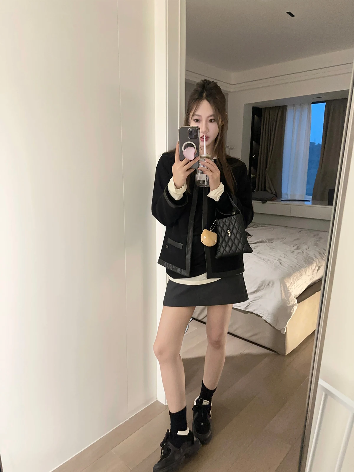 

Винтажная кожаная куртка EEWEN LA MODE в стиле пэчворк, женская, для повседневной носки, из смесовой ткани (полиэстер, шерсть)