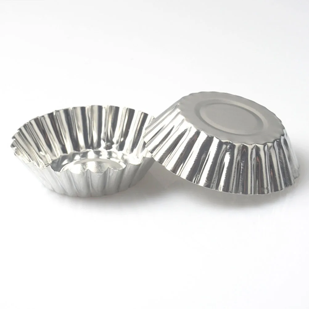 

100pcs Egg Tart Mold Baking Cups Tray Tarts Mould Cake Jelly Muffin Metal Moulds Flan Inner Pan Nonstick Coating Easy Release