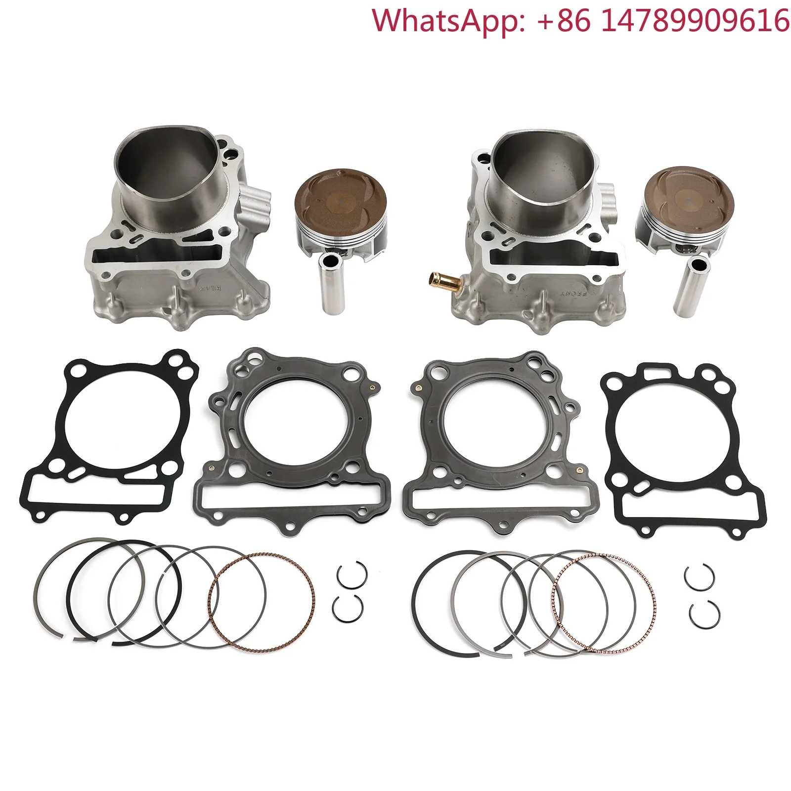 Front and Rear Cylinder Piston Gasket Top End Rebuild Kit for 650cc Engine 1999-2011 High Performance