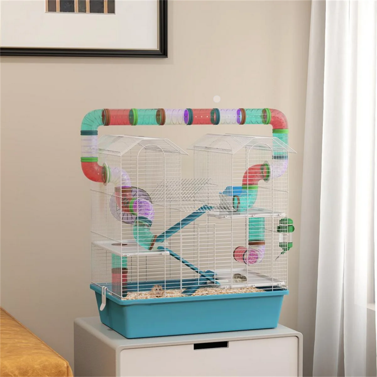

Metal Hamster Cage Durable Pet Cage with Comfortable Living Space