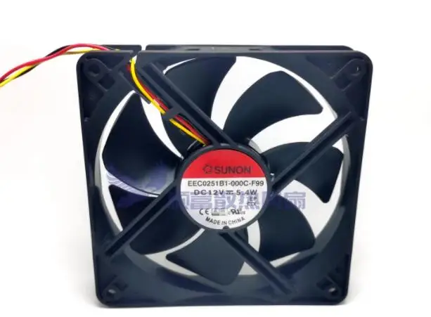 Ltsf ل SUNON EEC0251B1-000C-F99 تيار مستمر 12 فولت 5.4 واط 120x120x25 مللي متر 3-سلك خادم مروحة التبريد 12 سنتيمتر