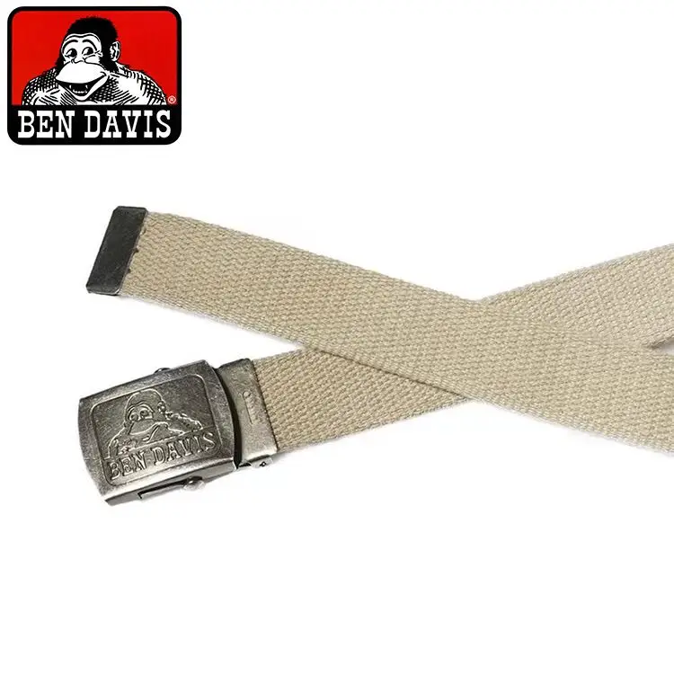 BEN DAVIS US Workwear Canvas Belt Metal Buckle Casual Waist Pants Belt Streetwear Unisex Men Women