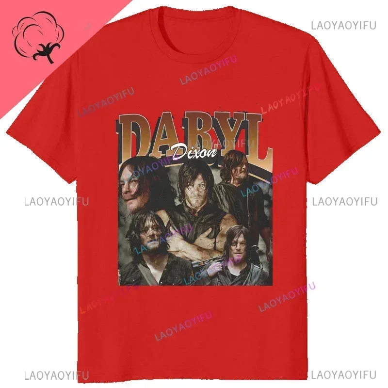 Retro Daryl Dixon Graphic T-Shirt Vintage Tops Unisex High Quality TV Series 90s T-shirts for Men Women Tshirts Cotton Tees