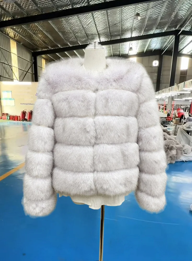 Women Faux Fur Short Coats Jackets Round Neck Coat Thick Warm Y2k Streetwear Jacket Elegant Work Outerwear Autumn Winter 6