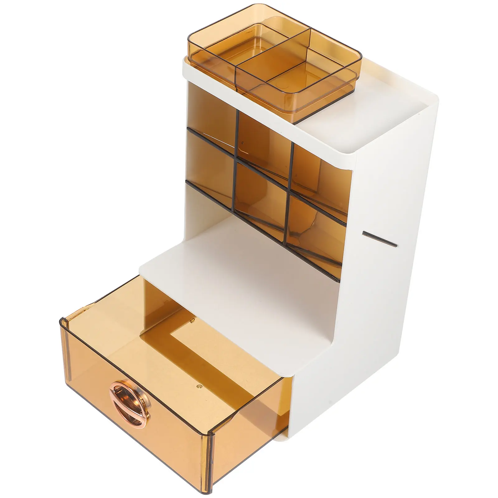 Compact Multi-Grid Desktop Organizer for Pens Markers Scissors Notebooks Paperclips Rubber Bands Plastic Desk Pen Holder Storage