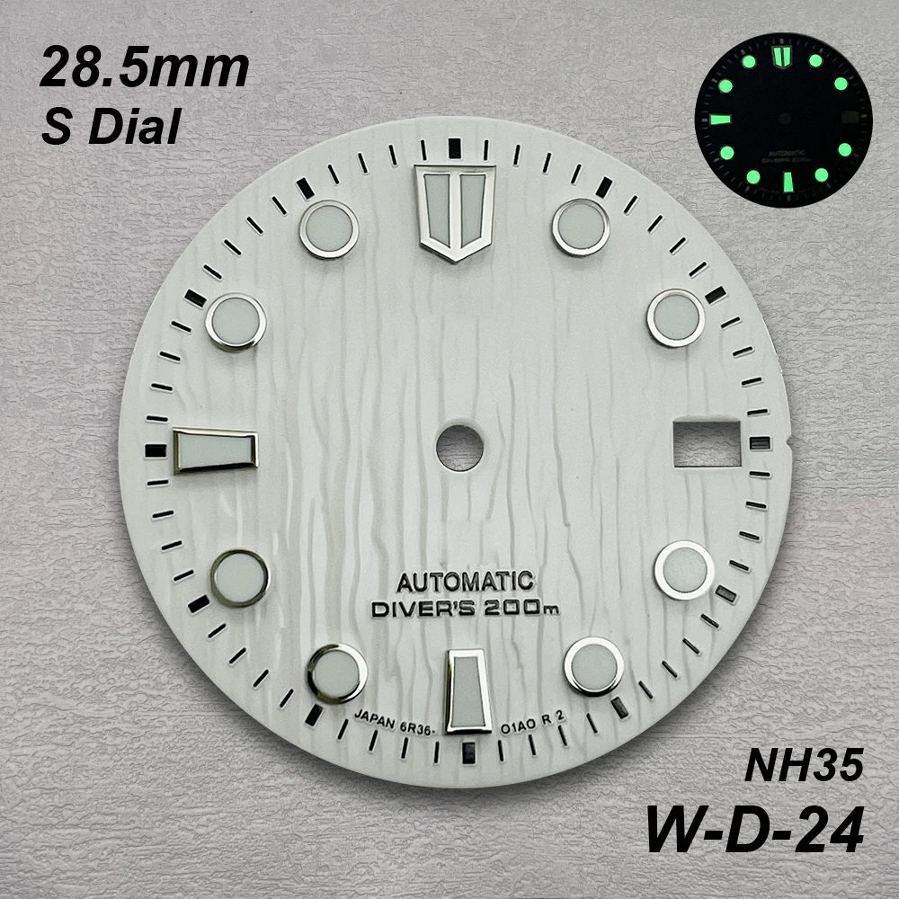 28.5mm Glacier S Dial Fit NH35/36/4R/7S Automatic Movement C3 Green Luminous High-Quality Watch Modification Accessories