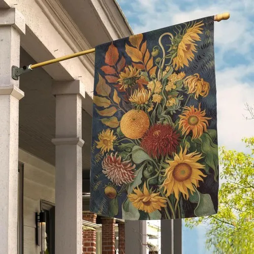 Fall Autumn Pumpkin Garden Flag Thanksgiving Floral Outdoor Decor ZZY