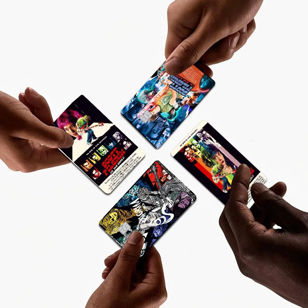 Vintage Movie Anime S-Scott P-Pilgrim Anime Matte Front Skin Film Sticker Cover for Small Chip Credit Card Debit Card