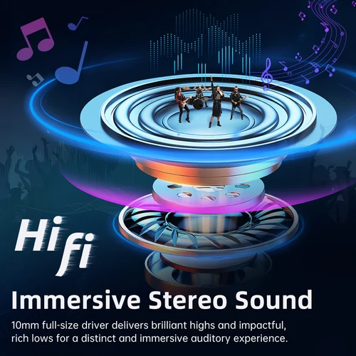 Imagen 2 del producto ROSESELSA CERAMICS Auriculares estéreo inalámbricos verdaderos, auriculares TWS de alta fidelidad con micrófonos HD, 60 ms, 35 horas de reproducción, IPX5