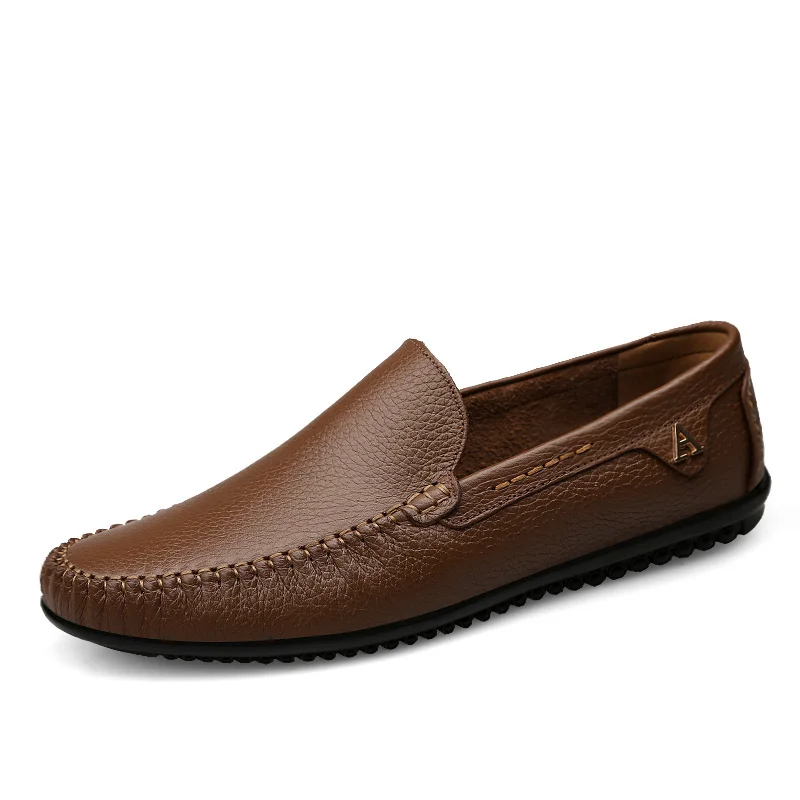 Gommino Penny mocasín plano de cuero genuino para hombre, zapatos de conducción, sin cordones, peso ligero, con agujero de aire, algodón transpirable