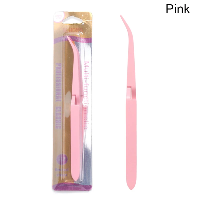 C Curve Nail Pinching Clips Pink Rose Gold Stainless Steel Nail Shaping Cross Tweezers Picking Rhinestones Manicure Art Tool 