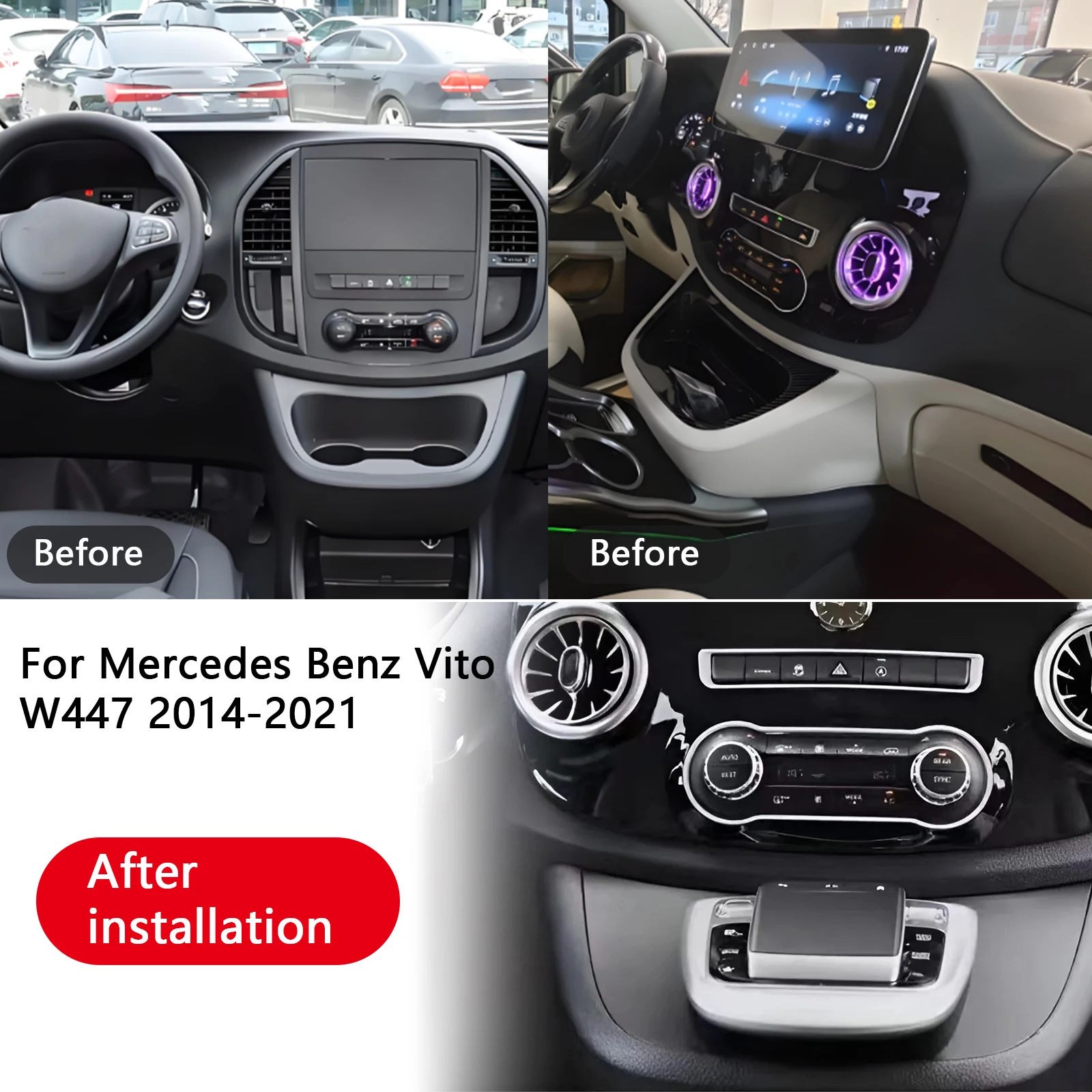 2 Din the least Car Mouse Button Joystick Auto For Mercedes Benz Vito W447 2014-2021 Interior Modified Center Control