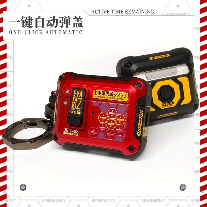 Neon Genesis Evangelion AirPodsPro2 Headphone Case Apple Earphone Protective Case Locking Cover Asuka  Mecha Wind Earphone Case