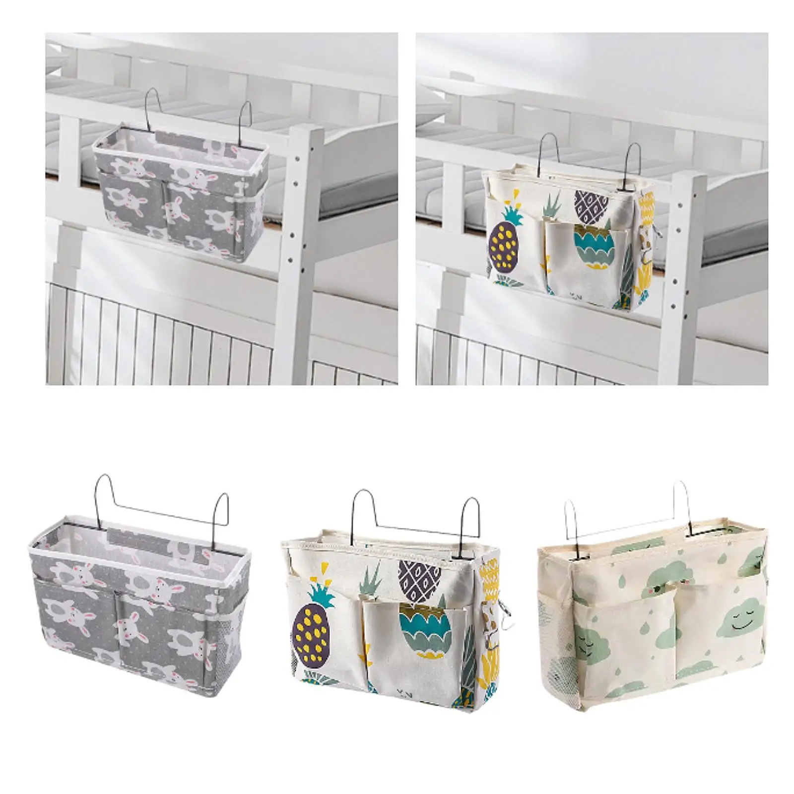 Bedside Hanging Storage Bag Dorm Bed Organizer for Dorm Bed Rails