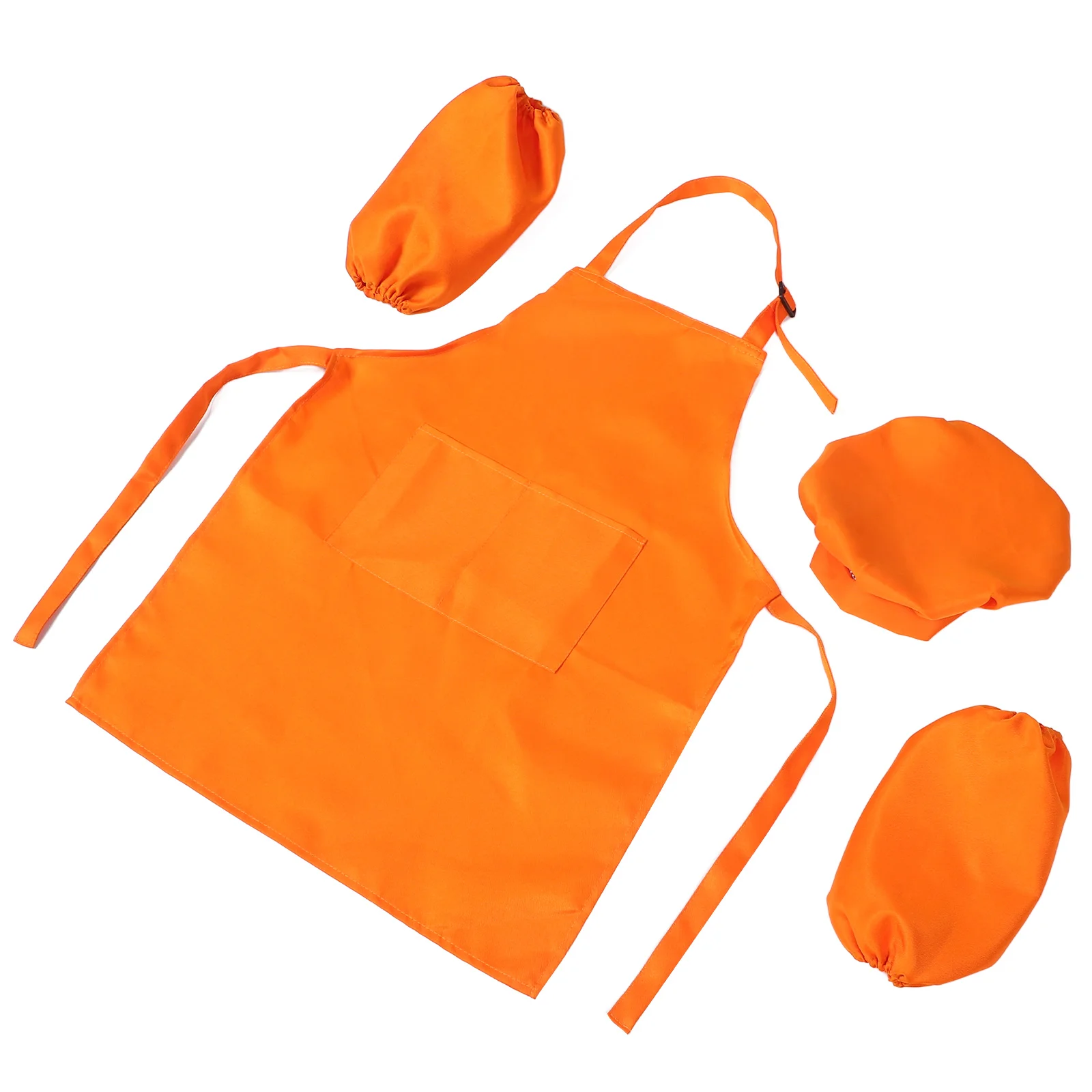 

1 set Childrens Apron Sleeve Hat Kids Adjustable Kitchen Cooking Supplies Cotton Easy Clean Breathable Comfortable