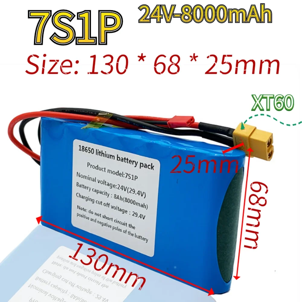 

Bestselling 7s1p 24V8000mah 18650lithium Ion Battery Pack Is Suitable for Scooter Toy Bicycle with Built-inBMS and Charger Sales