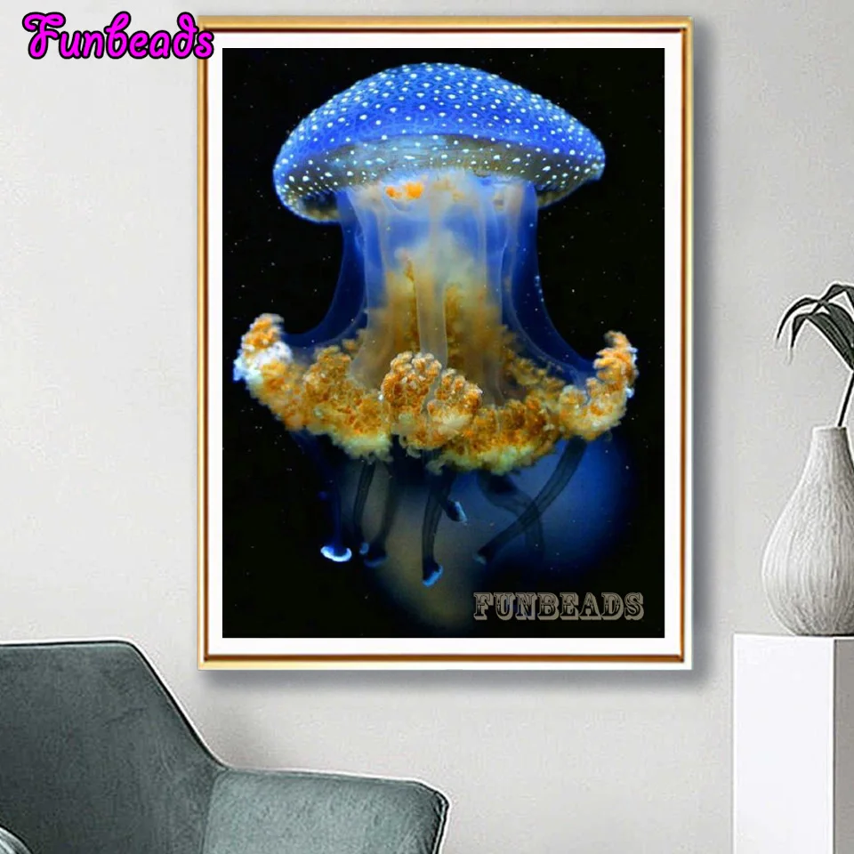 5D DIY diamond painting animal Cross Stitch collie 5D diamond Embroidery Mosaic Jellyfish puzzle drill Rhinestone Decor TT6617