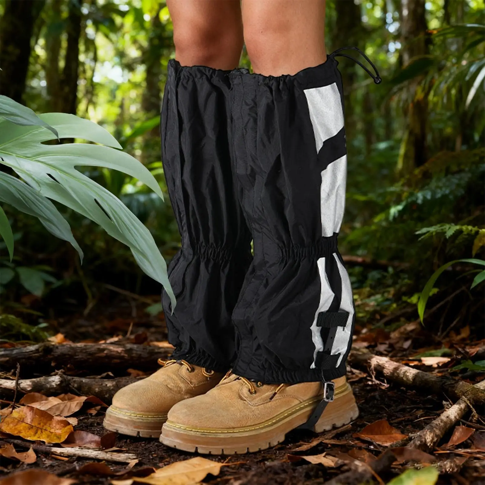 Gaiters for Hiking Reflective Adjustable Waterproof Outdoor Supplies Men Boot Gaiters for Sports Beach Travel Skiing Hiking