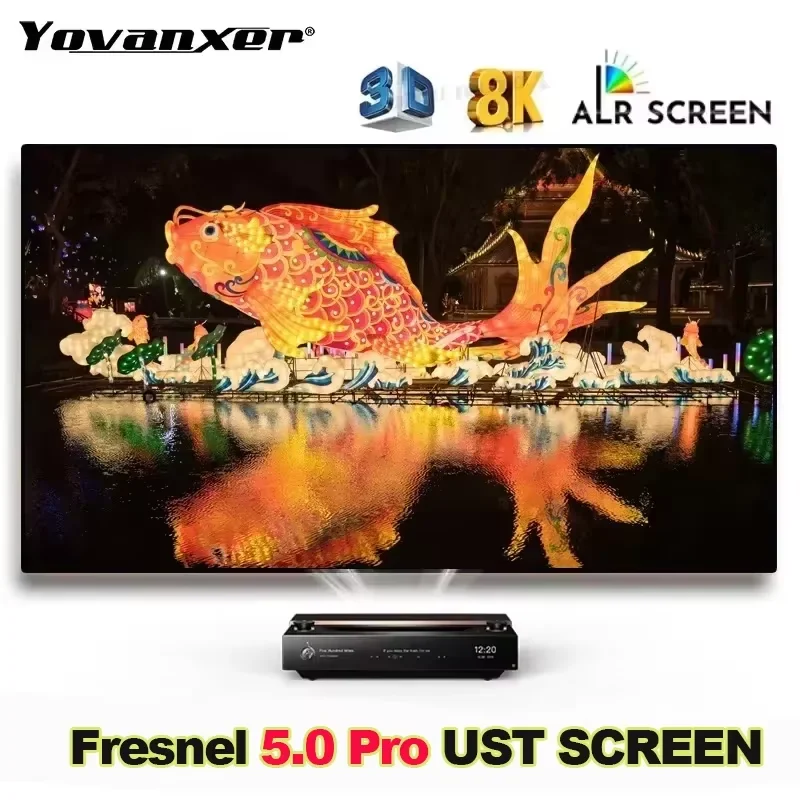2025 Fresnel 5.0 Pro ALR UST Projection Screen Fixed Frame Ambient Light Rejecting Best for Ultra Short Throw Projector 4K 8K 3D