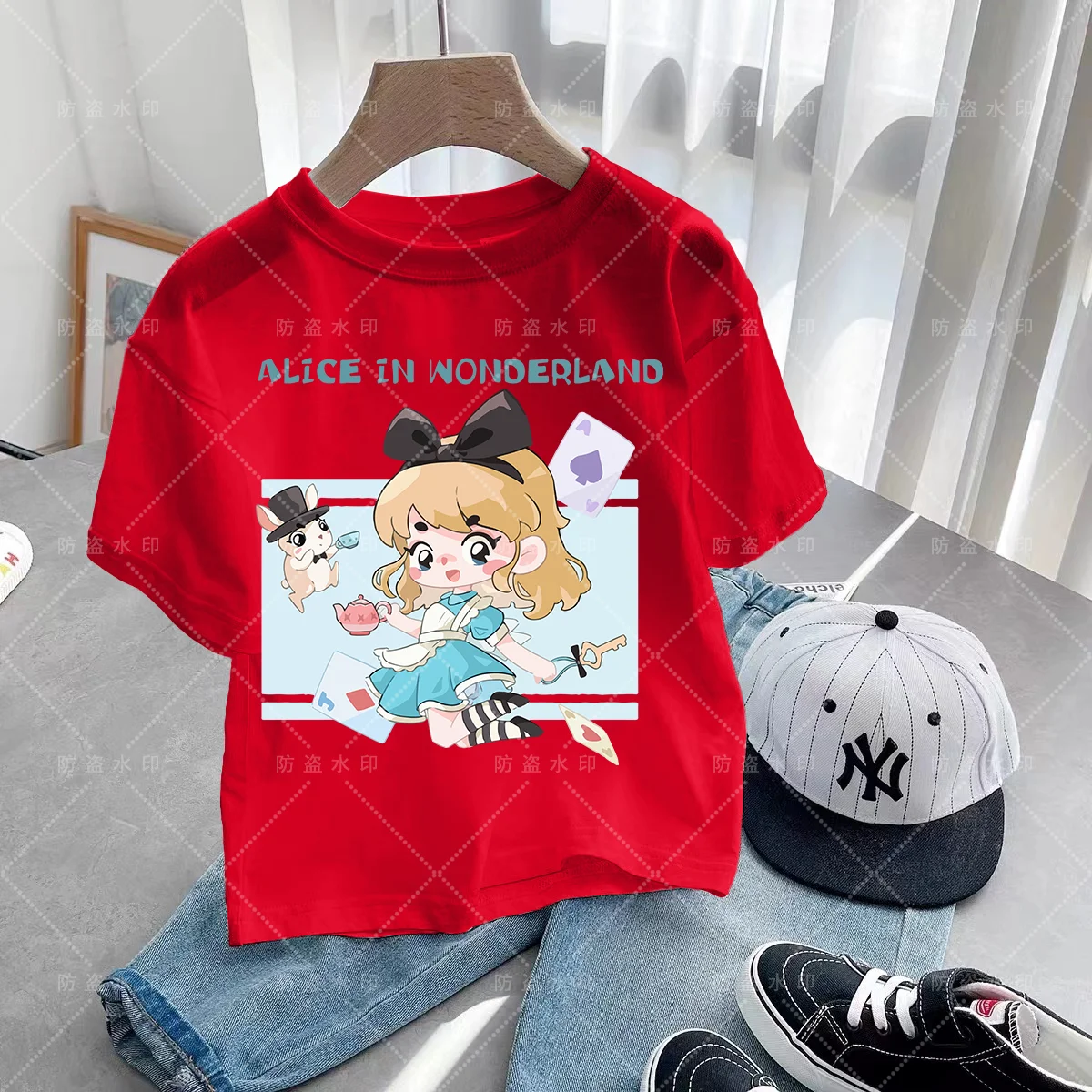 Camiseta de dibujos animados de Disney para niña, ropa de princesa Kawaii, dibujos animados de Disney, verano 2024