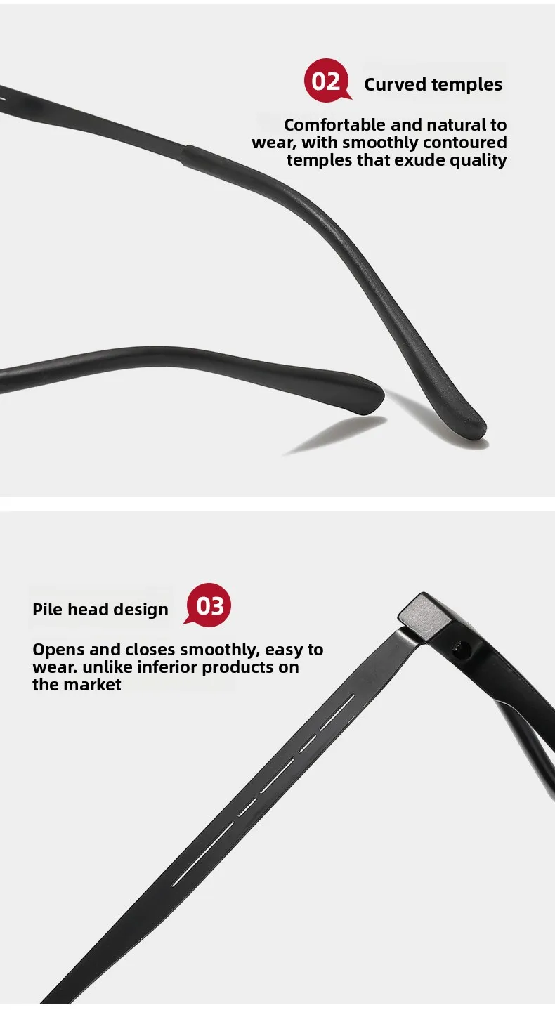 Small-frame Square Bifocals for Presbyopia Photochromic UV-protective Business Glasses for Men Classic Bifocal Reading Eyewear
