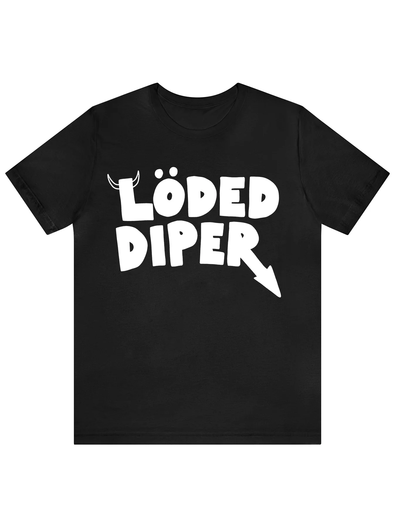LOED DIAPER Camiseta informal de manga corta con cuello redondo y estampado de dibujos animados para niños, camiseta informal de verano