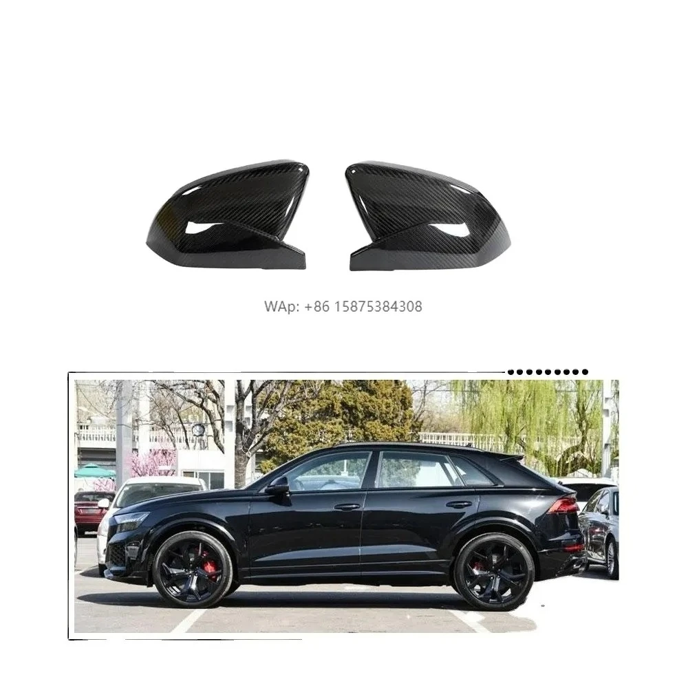 

Pair Dry Pure Carbon Fiber Side Mirror Cover Rearview Mirror Cap forRS Q8 4 Door 2021