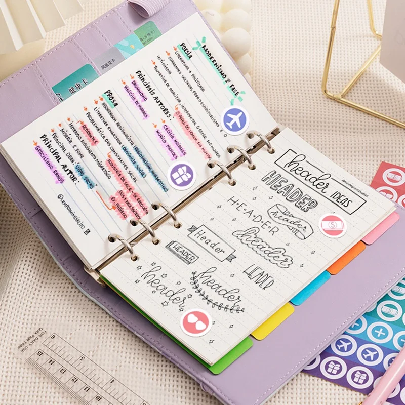 A6 6 Ring Budget Binder, Notebook Binder Cover , Loose Leaf Personal Planner Binder With Magnetic Buckle Closure