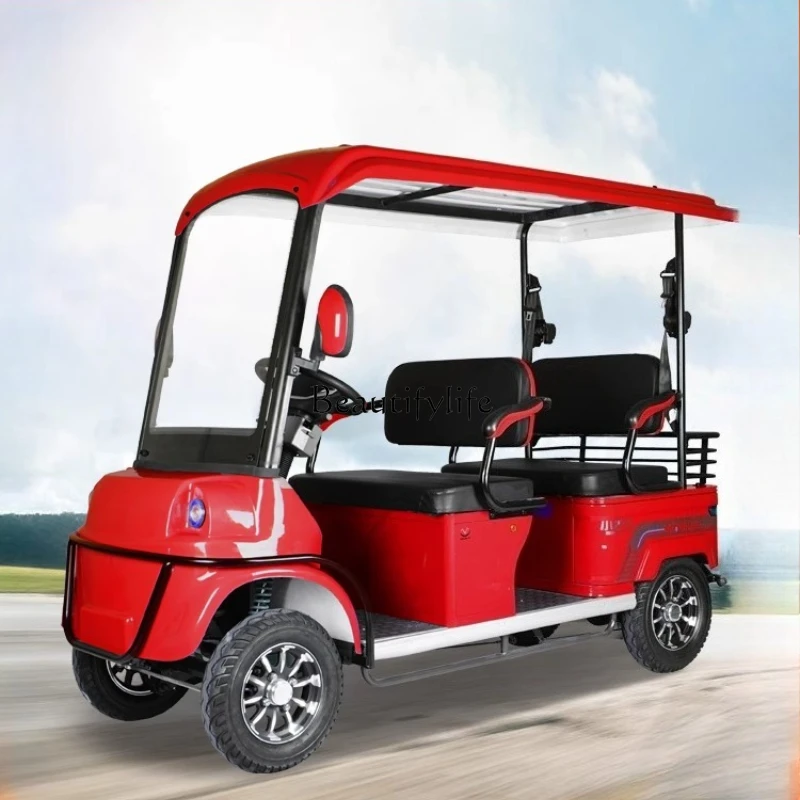 01Small bus electric four-wheel with shed 4-6 people scenic sightseeing car homestay hotel shuttle car sales car