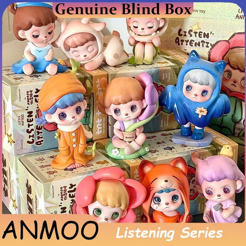 

Подлинная слепая коробка ANMOO, серия для прослушивания, игрушка Kawaii, аниме, экшн-фигурка, сюрприз, настольное украшение, кукла, подарок на Хэллоуин, день рождения