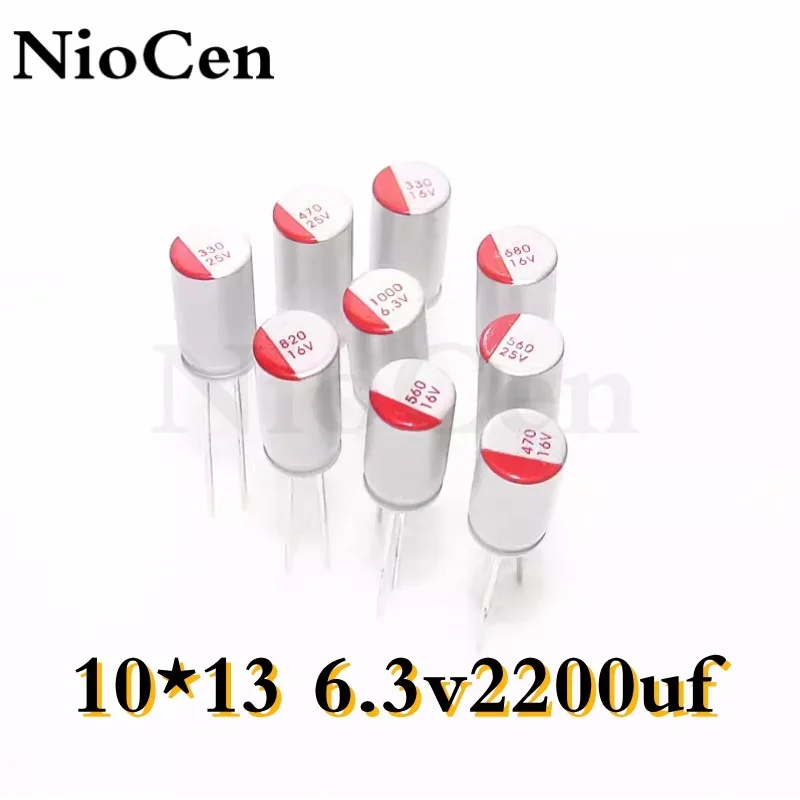 （1PCS）6.3v 2200uf 10*13 2200uf 6.3v Directly inserted solid state electrolytic capacitor