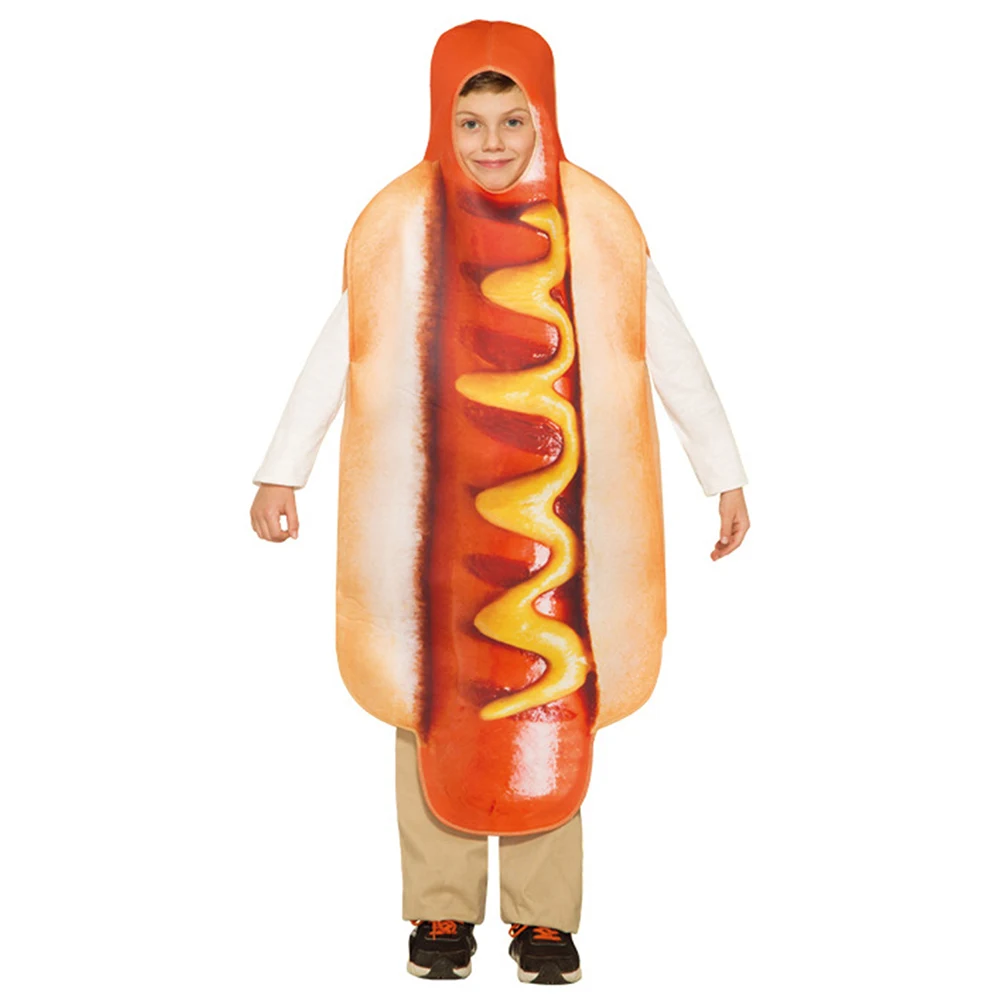 Food Cosplay Hot Dog Hallowmas Party Roleplay Costume Boy Disguise Carnival Role Play Suits Outift For Men Adult And Boy