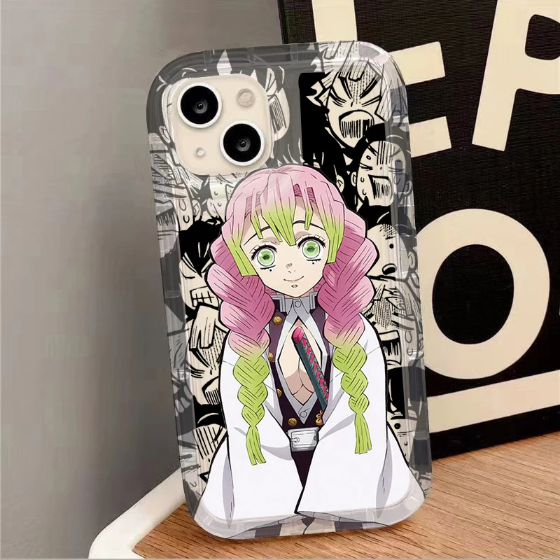 Custodia trasparente Anime Demon Slayer per iPhone 15 14 13 12 11 Pro Max XR XS X 8 7 6 6S Plus SE 2020 retro in Silicone morbido antiurto Etui