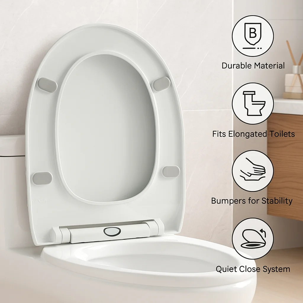 

Универсальное сиденье для унитаза с установкой без инструментов, прочная пластиковая сменная крышка, для стандартных унитазов в домашней ванной комнате