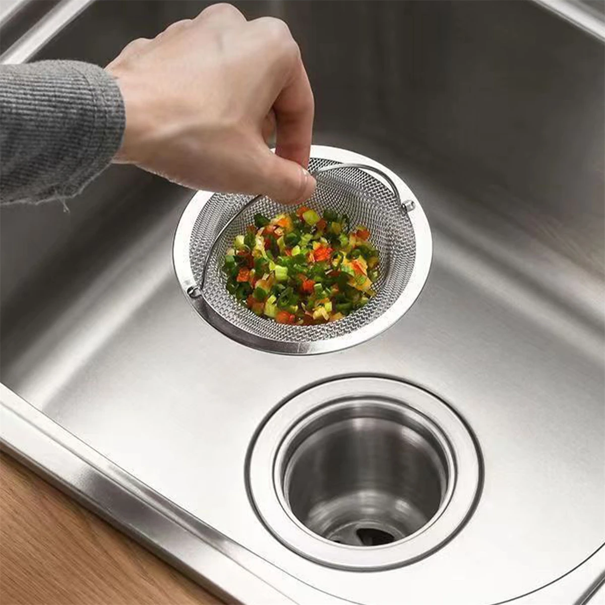2/5Pcs Küche Waschbecken Edelstahl Filter mit Griff Badewanne Wc Kanalisation Mesh Siebe Haar Abfall Filter Ablauf Loch filter