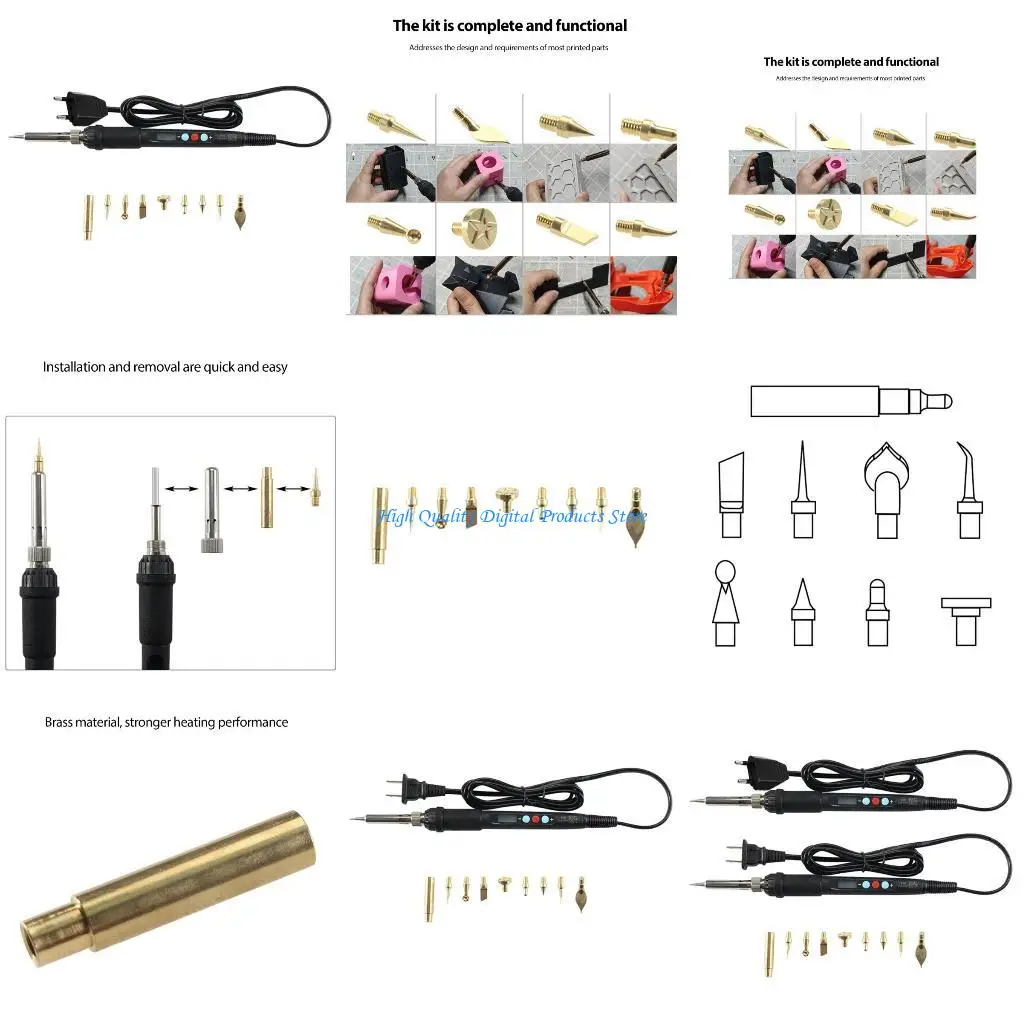 

U2JE Hot Melt Nut for Voron 2.4/MK4 3D Printer Brass Hot Melt Inset Iron Tip Heat Set