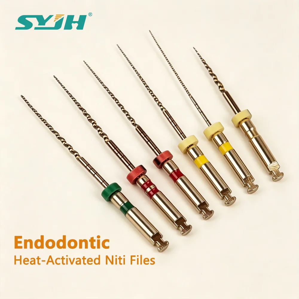 

Набор из 6 золотых эндодонтических файлов для корневых каналов, 25 мм, никель-титановые, термоактивируемые (NITI), инструмент для стоматологии
